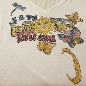 True religion vintage tshirt with rhinestones